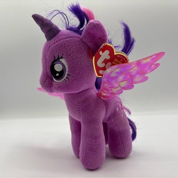 Twilight Sparkle My Little Pony Ty Beanie Baby Tags 7" Plush 2014 Pink Purple - Picture 8 of 12